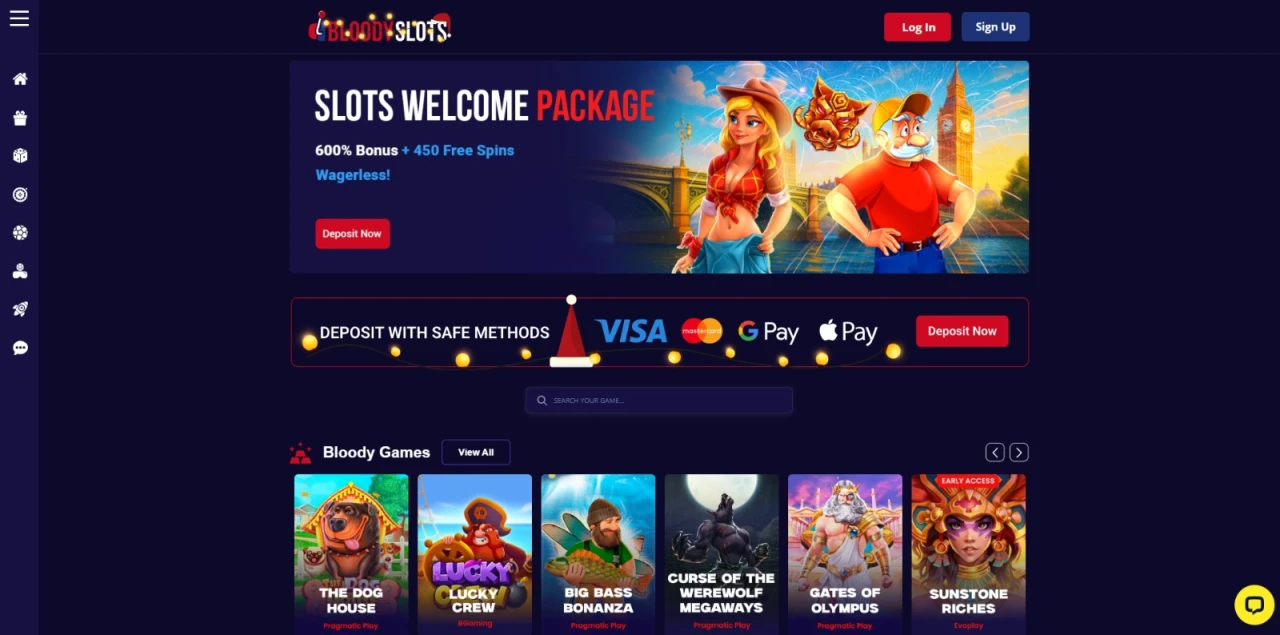 BloodySlots Casino Not on Gamstop - Homepage