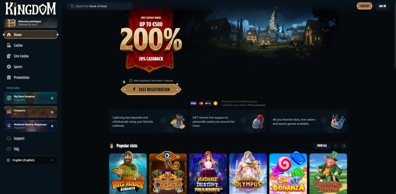 Kingdom Casino Homepage