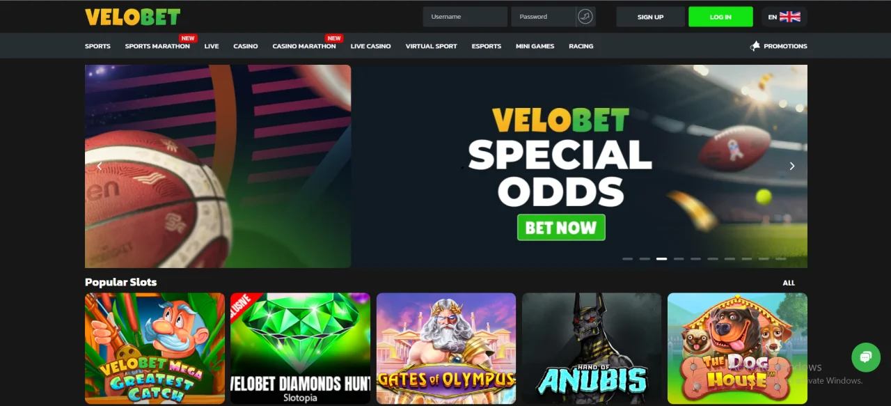 Velobet Casino Not on Gamstop - Homepage